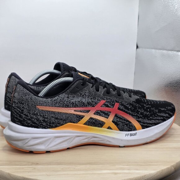 ASICS Mens Black & Orange Dynablast 2 Running Shoes Trainers US 10.5 - Picture 3 of 9